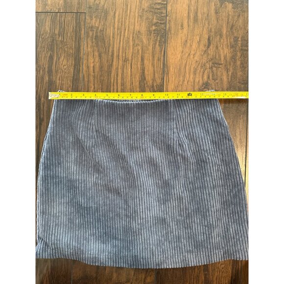 Pink Lily blue Corduroy Ribbed Mini Skirt Small Side Zipper - Picture 4 of 5